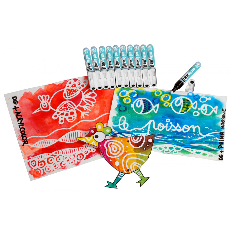 3167866037292 - DRAWING GUM KIT 11 MARQUEURS DONT 1 GRATUIT