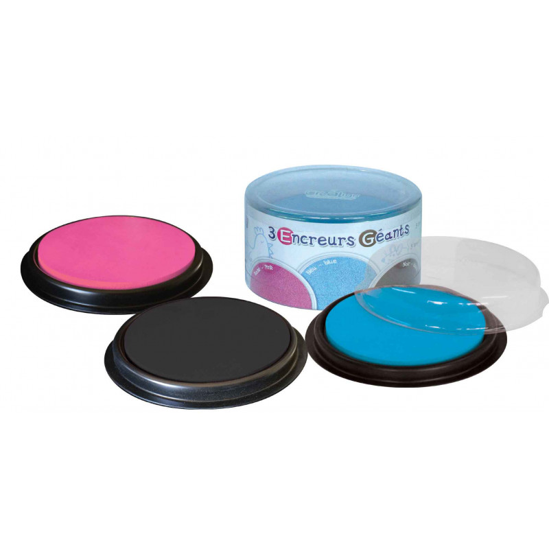 3760119710548 - 3 ENCREURS GÉANTS BLEU, ROSE, NOIR
