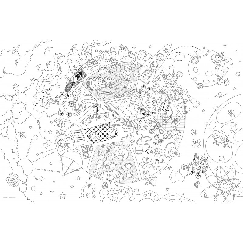 3592930011173 - LES SAVANTS FOUS COLORIAGE G?ANT 120x80CM
