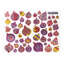 3134725020627 - 1128 GOMMETTES BOULES NOEL HOLOGRAPHIQUES
