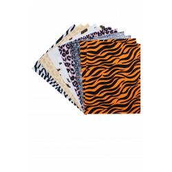3701385301191 - 12 COUPONS FEUTRINE IMPRIMÉE 24X30CM THÈME ANIMAL