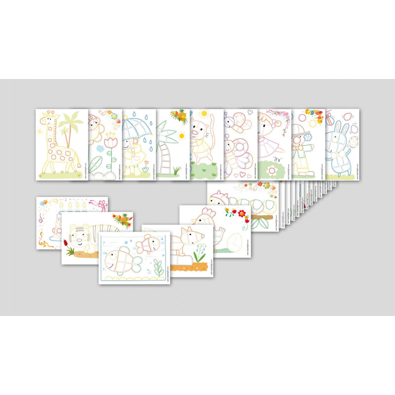 4041077002012 - PLAYMAIS CARTES PRÉ-IMPRIMÉES COULEURS