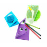 3701385303560 - 10 CARTES CARTON 3 VOLETS 10X15CM À CUSTOMISER + ENVELOPPES COLORIS ASSORTIS
