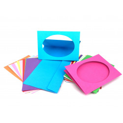 3701385303560 - 10 CARTES CARTON 3 VOLETS 10X15CM À CUSTOMISER + ENVELOPPES COLORIS ASSORTIS
