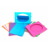 3701385303560 - 10 CARTES CARTON 3 VOLETS 10X15CM À CUSTOMISER + ENVELOPPES COLORIS ASSORTIS