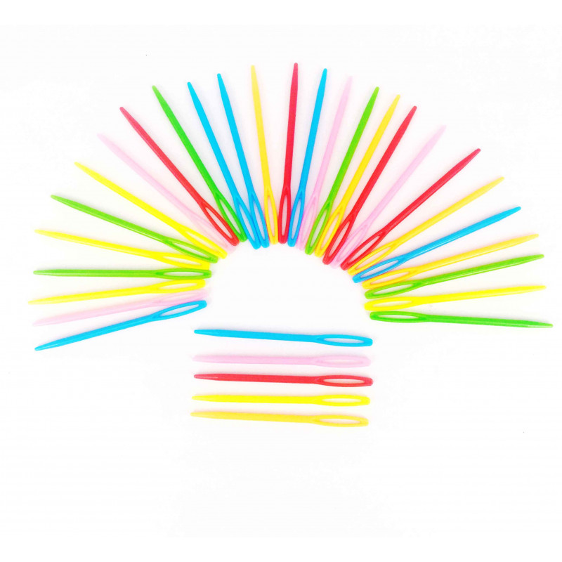 3701385303898 - 32 AIGUILLES PLASTIQUE COLORIS ASSORTIS