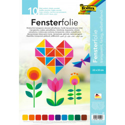 4001868455496 - PAPIER ?LECTROSTATIQUE TRANSPARENT POUR VITRAIL 23X33CM 10F COLORIS ASSORTIS