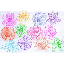 66960058048 - 16 GABARITS D'ESTAMPILLAGE FLEURS