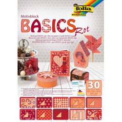4001868040012 - 30F PAPIER IMPRIM?S 24X32CM MOTIFS BASICS ROUGE
