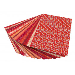 4001868040012 - 30F PAPIER IMPRIM?S 24X32CM MOTIFS BASICS ROUGE