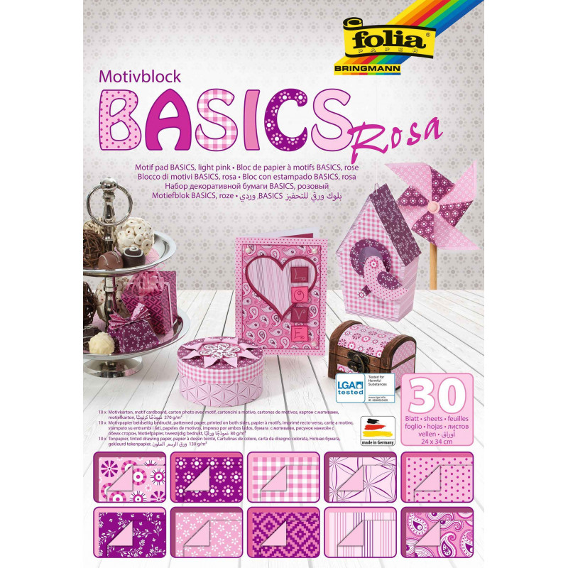 4001868040029 - 30F PAPIER IMPRIM?S 24X32CM MOTIFS BASICS ROSE