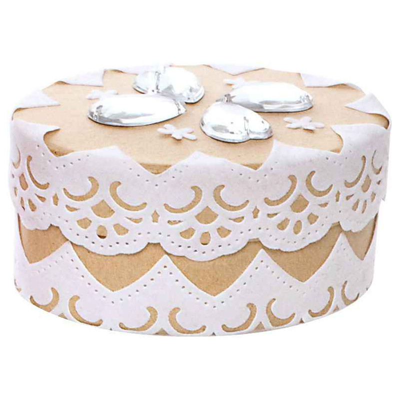 4001868047226 - 3 BORDURES VELOURS ADHÉSIVES BlancHES DENTELÉES