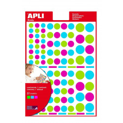 3270241025323 - 2080 GOMMETTES RONDES COLORIS FUN
