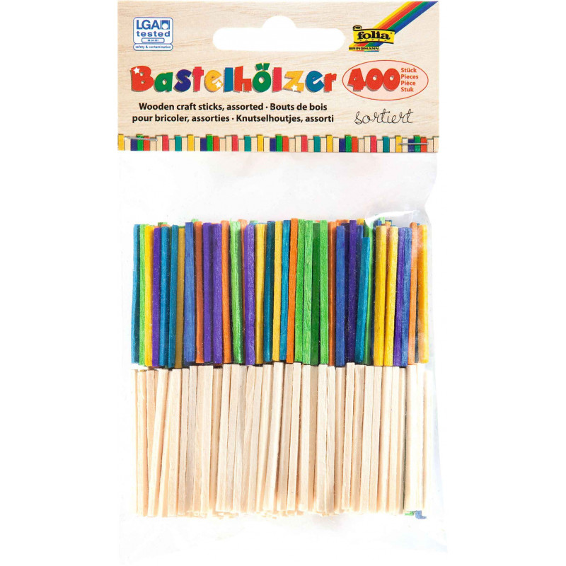 4001868075397 - 400 ALLUMETTES BOIS COLORIS ASSORTIS