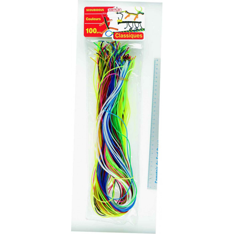 3225430002173 - 100 SCOUBIDOUS COLORIS CLASSIQUES ASSORTIS