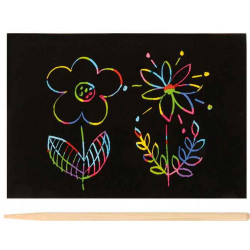 4260372718927 - 10 CARTES À GRATTER 10,5X15CM NOIR + 10 BÂTONNETS