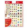 8410782183969 - 624 GOMMETTES ÉTOILES MÉTALISÉES COLORIS ET TAILLES ASSORTIS
