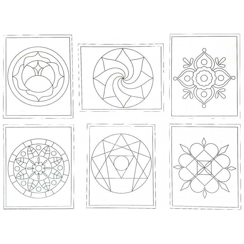 8436048100051 - 6 CARTES AUTOCOLLANTES À DÉCORER THÈME MANDALA