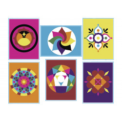 8436048100051 - 6 CARTES AUTOCOLLANTES À DÉCORER THÈME MANDALA