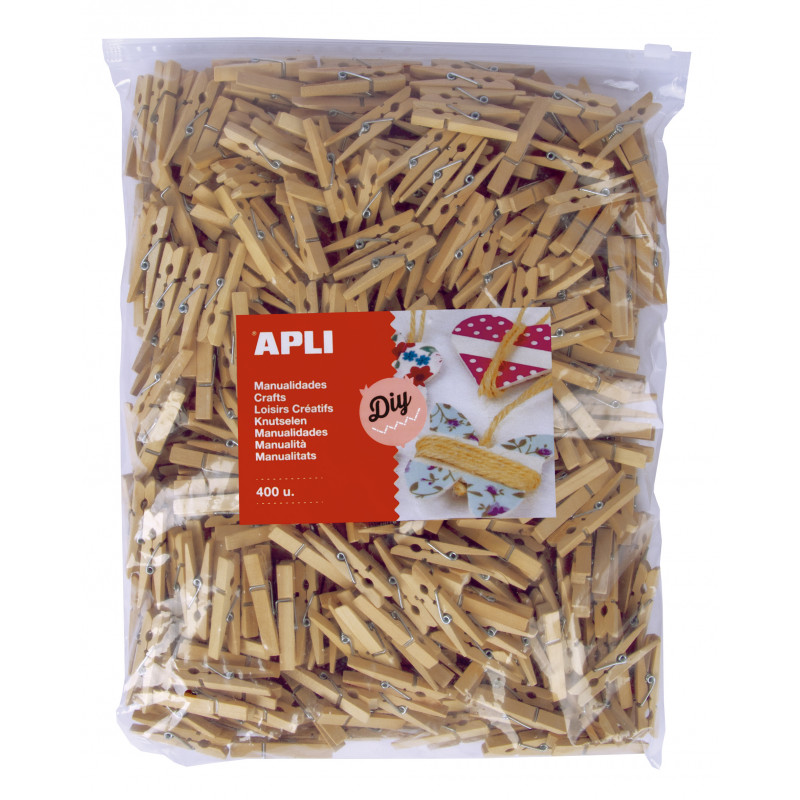 8410782181545 - 400 PINCES À LINGE 4,8CM COLORIS NATUREL