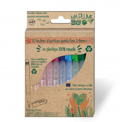 3035266514708 - 10 FEUTRES ECRITURE FIN COLORIS ASSORTIS RECYCLE