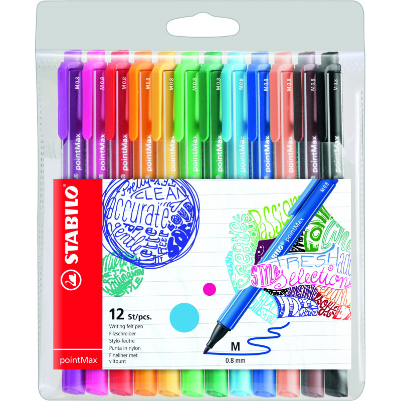 4006381503679 - POINTMAX 12 FEUTRES ÉCRITURE ASSORTIS