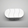 - TABLE DEMI LUNE MÉTAL 130 X 73CM MATERNELLE