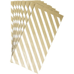 3329683941095 - 50 SACS KRAFT 11X21CM RAYURES BLANCHE