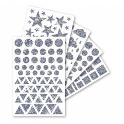 3609510910624 - 1065 GOMMETTES HOLOGRAPHIQUES ARGENT ASSORTIES