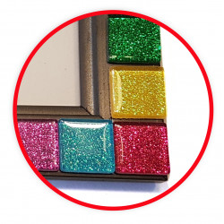 3760002572987 - MOSA¤QUES VERRE CARR?ES PAILLET?ES 2X2CM POT DE 500G