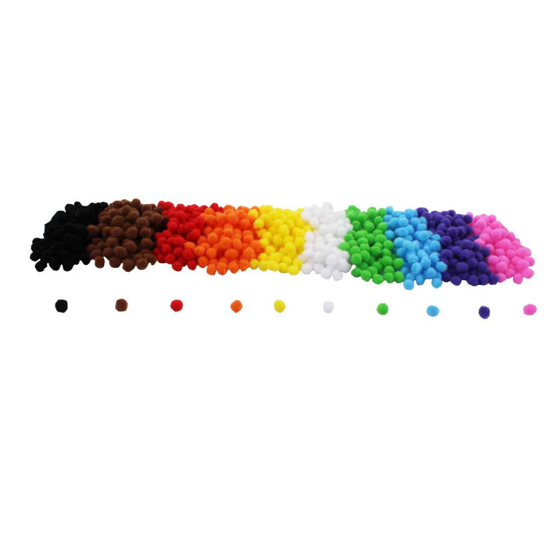 3701385305236 - 1000 POMPONS 10MM COLORIS ASSORTIS