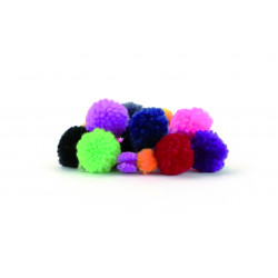 3532434400554 - 24 POMPONS LAINEUX TAILLES ET COLORIS ASSORTIS