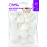 3532434400547 - 24 POMPONS LAINEUX TAILLES ASSORTIS NEIGE