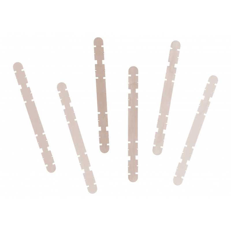 8428885391464 - 100 B?TONNETS PLATS BOIS AVEC RAINURES 11,4CM COLORIS NATUREL