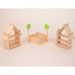 8428885391464 - 100 B?TONNETS PLATS BOIS AVEC RAINURES 11,4CM COLORIS NATUREL