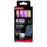 3296280046792 - UNI-CHALK 4 MARQUEURS POINTE CONIQUE MOYENNE COLORIS FLUOS ASSORTIS