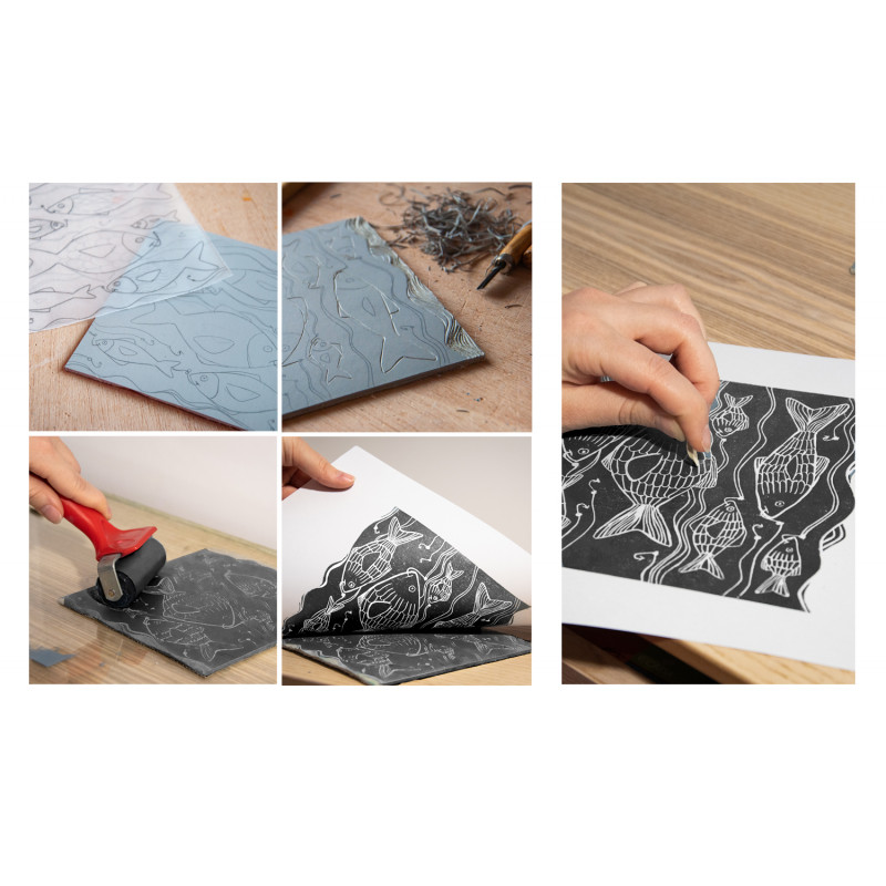5060127183890 - 10 PLAQUES LINOGRAVURE A6