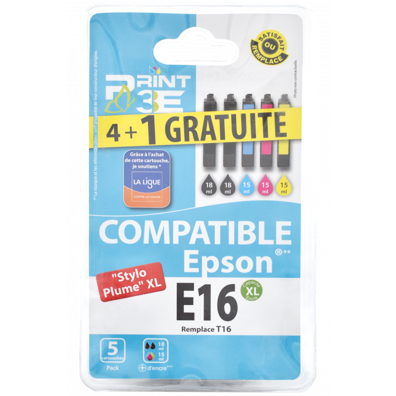 3662277013359 - P3E EPSON E16 MULTIPACK 4 COULEURS + 1 BK GRATUITE