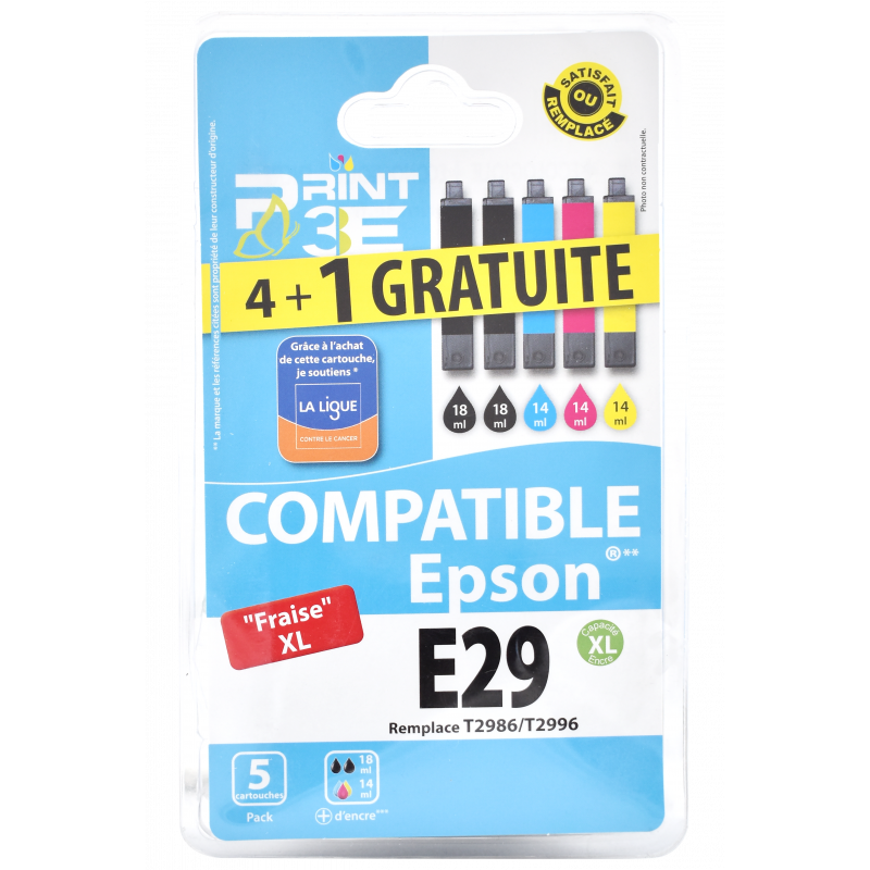3662277013496 - P3E EPSON E29 MULTIPACK 4 COULEURS + 1 BK GRATUITE