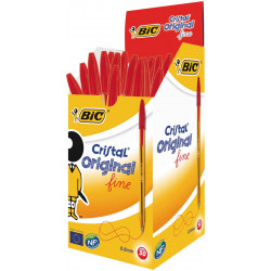 - BIC CRISTAL FINE BO?TE 50 STYLO BILLE ROUGE