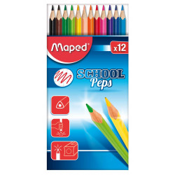 3154148320302 - SCHOOLPEP'S 12 CRAYONS COULEURS ASSORTIS