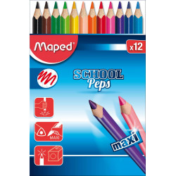 3154148340300 - SCHOOLPEP'S MAXI 12 CRAYONS COULEURS ASSORTIS