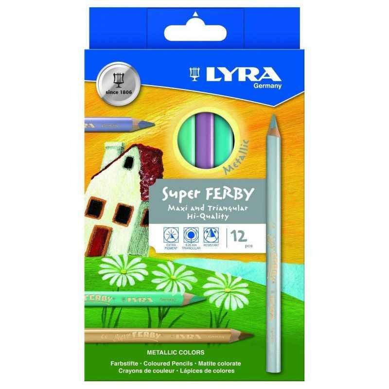 4084900451731 - SUPER FERBY 12 CRAYONS COULEURS MÉTALLIQUES ASSORTIS