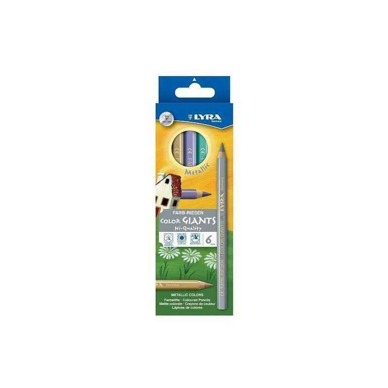 4084900270899 - COULEURS GÉANTES 6 CRAYONS COULEURS MÉTALLIQUES ASSORTIS