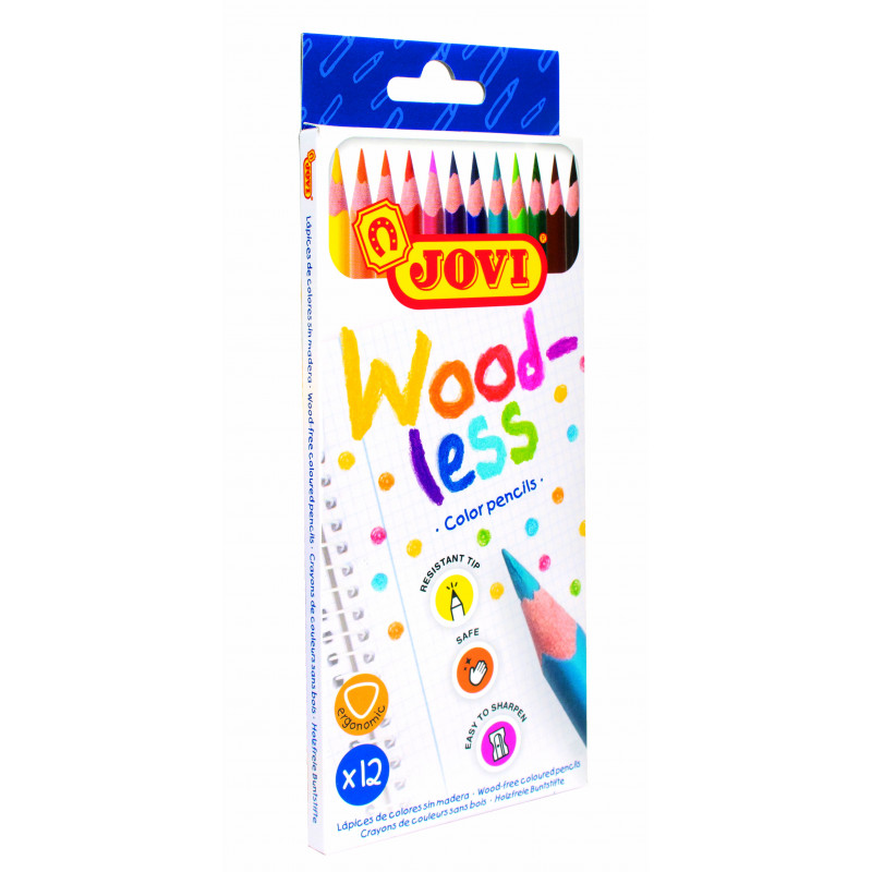 8412027031851 - WOODLESS 12 CRAYONS COULEURS ASSORTIS