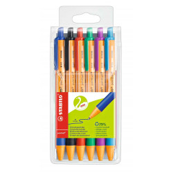 4006381437288 - POINT BALL 6 STYLOS BILLES R?TRACTABLES COLORIS ASSORTIS