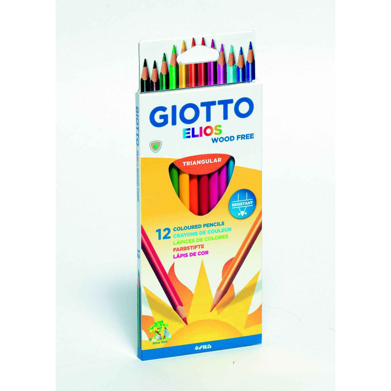 8000825275807 - ÉLIOS WOOD FREE 12 CRAYONS COULEURS ASSORTIS