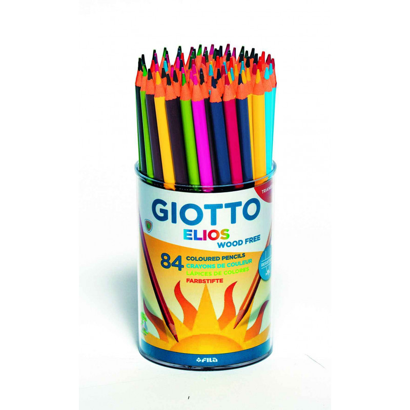 8000825007934 - ÉLIOS WOOD FREE POT 84 CRAYONS COULEURS ASSORTIS