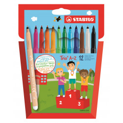 4006381355346 - TRIO A-Z 12 FEUTRES COLORIS ASSORTIS
