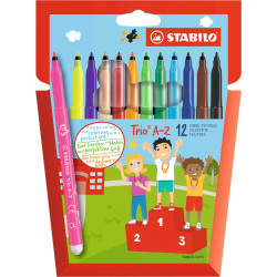 4006381355346 - TRIO A-Z 12 FEUTRES COLORIS ASSORTIS